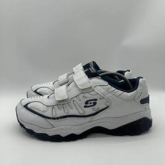 Mens Size 12 Skechers Athletics Sneakers Adjustable After Burn Memory Fit White - Picture 4 of 8
